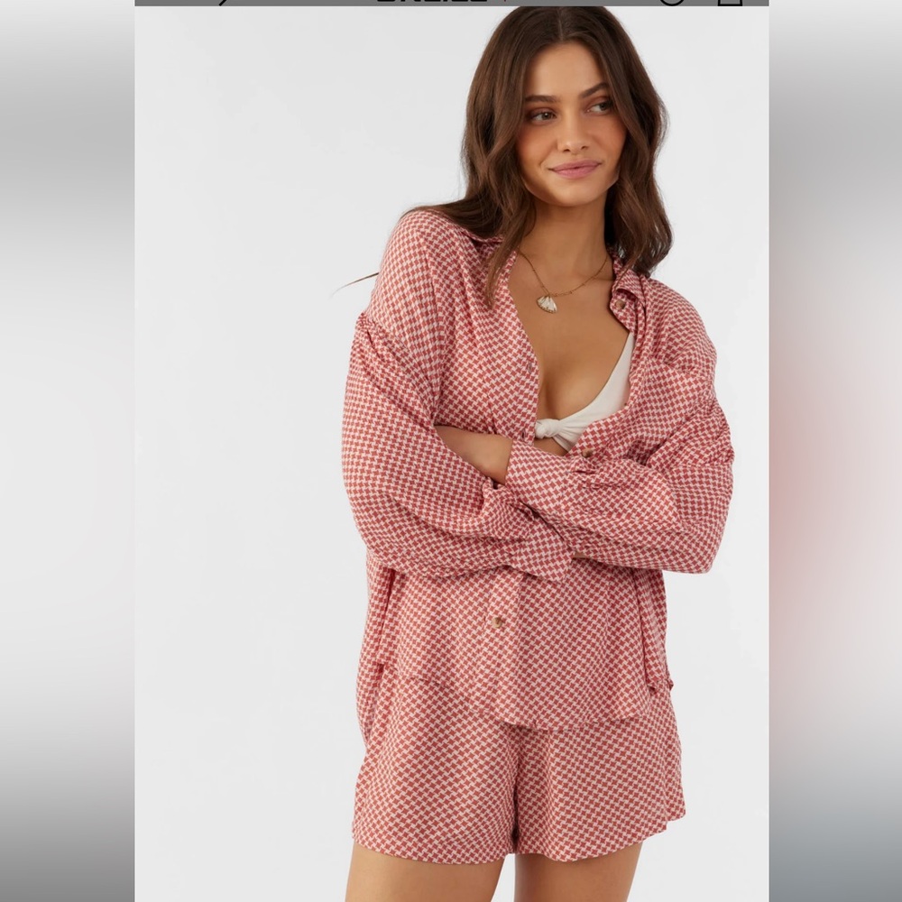 O'Neill Women’s Beach Surfside Tropical Checkered Matching Set Women’s Medium